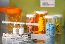 boxes of medicines and some medical supplies